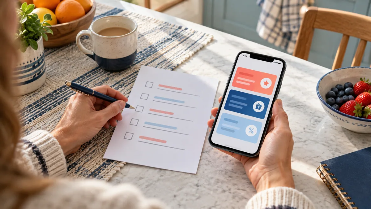 Sky Vegas bonus terms checklist reviewed on a phone at an Irish kitchen table
