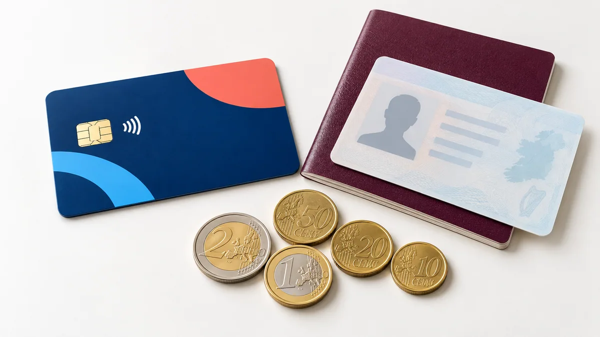 Sky Vegas debit card Ireland guide with verification documents and euro coins