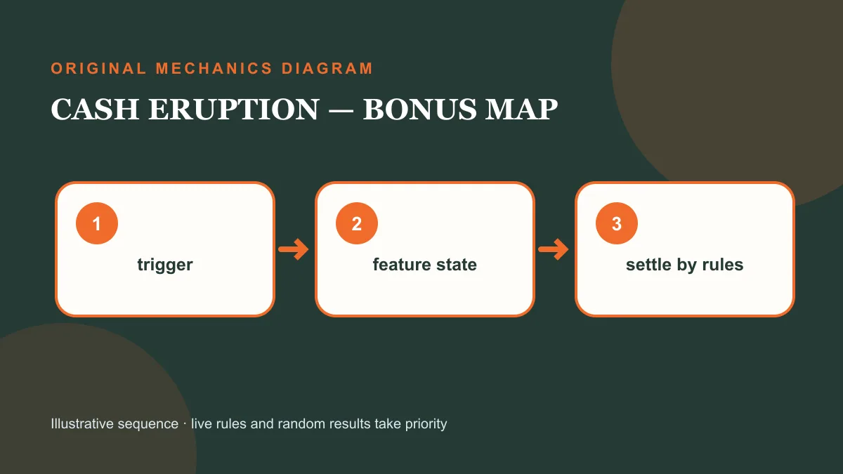 Cash Eruption slot bonus-round visual guide