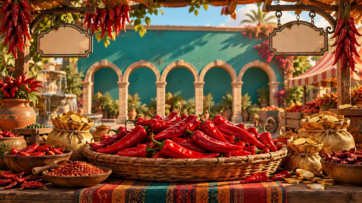 Original editorial artwork for the Chilli Heat slot guide